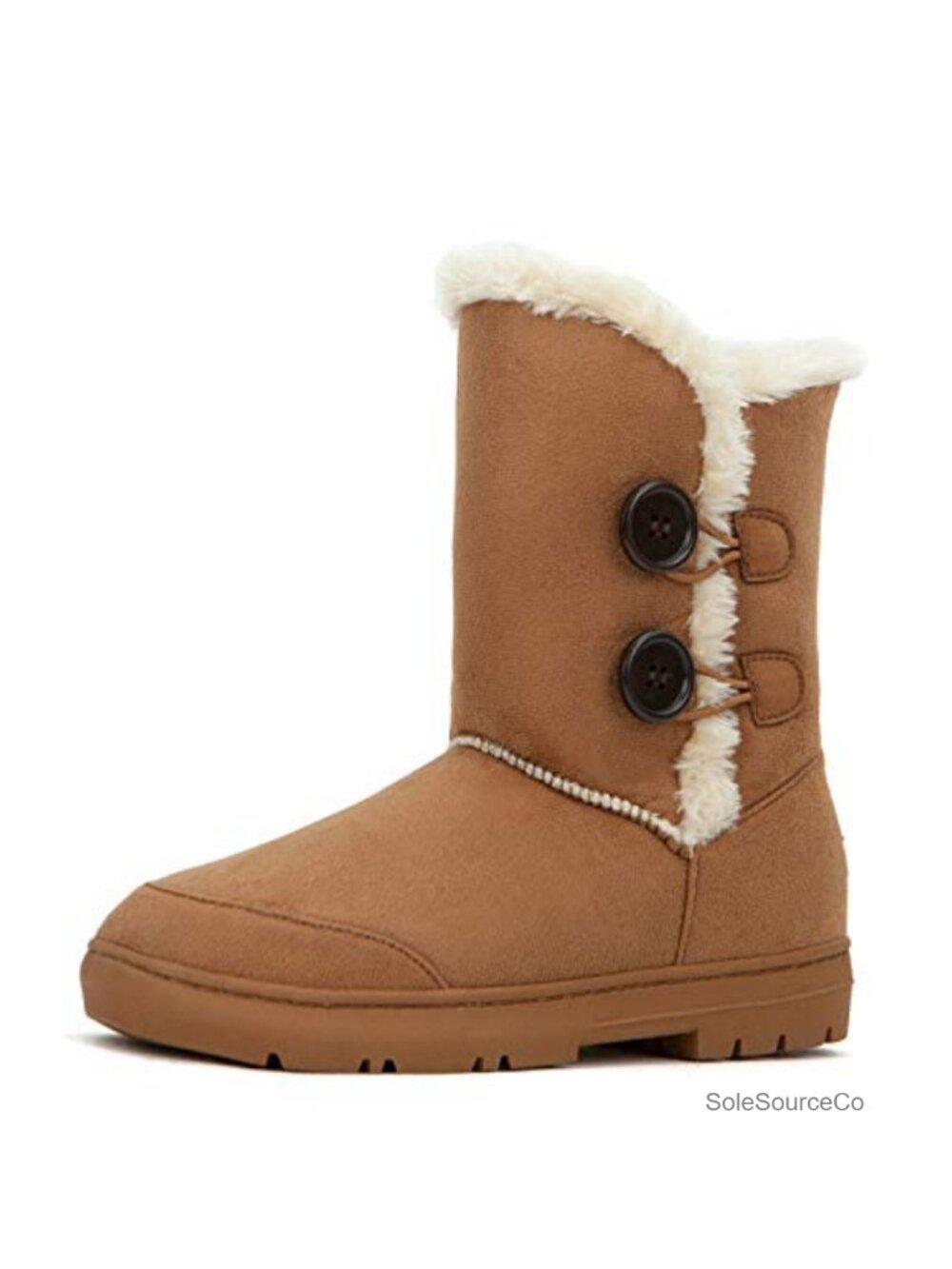 Womens Fur Lined Winter Snow Boots Faux Fur Mid Calf